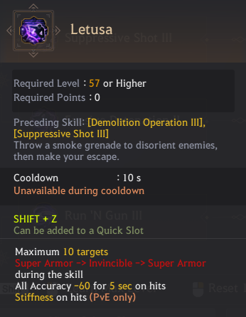 Agent Class Skill List