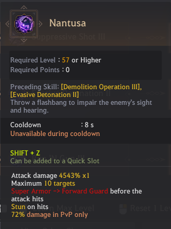Agent Class Skill List