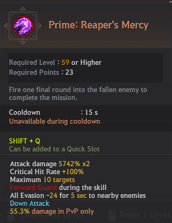 Agent Class Skill List