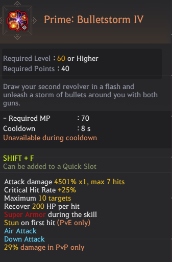 Agent Class Skill List