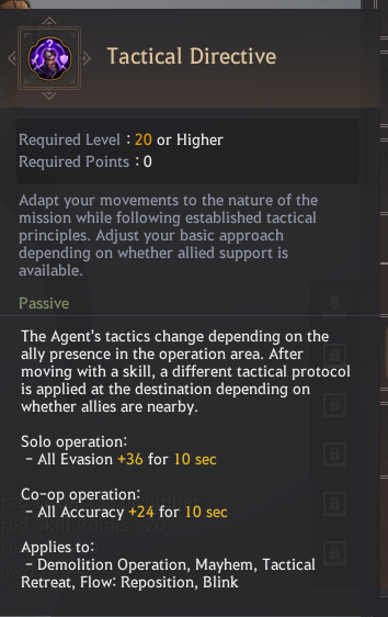 Agent Class Skill List